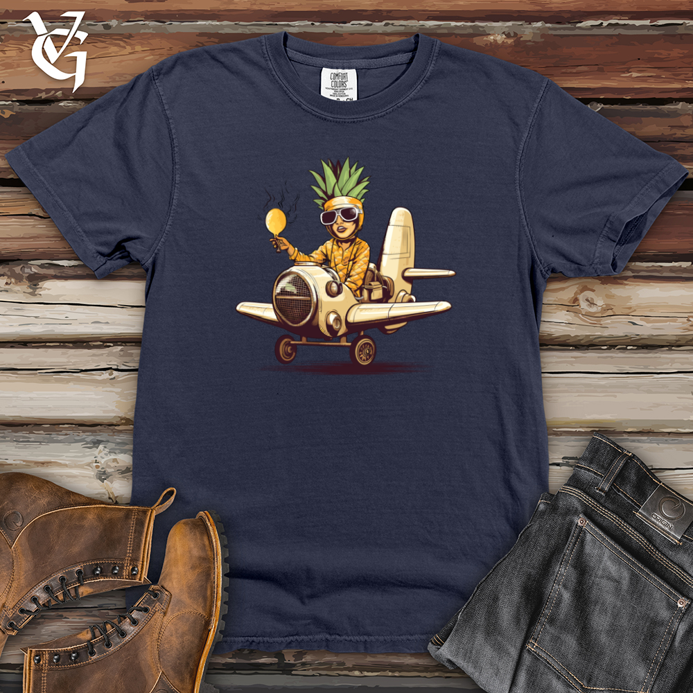 Viking Goods Retro Flyer Pineapple  Heavy Cotton Comfort Colors Tee Navy / L
