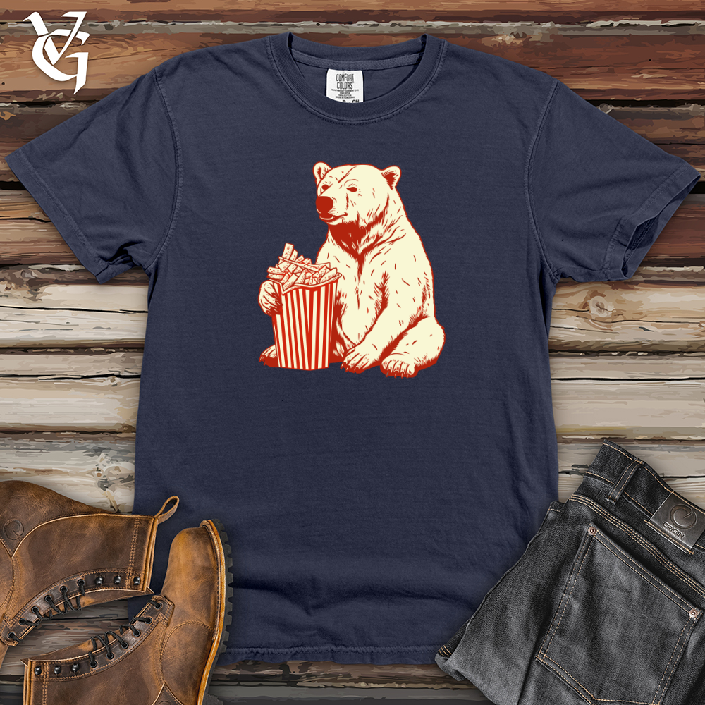 Viking Goods Retro Fry Loving Bear 01 Heavy Cotton Comfort Colors Tee Navy / L