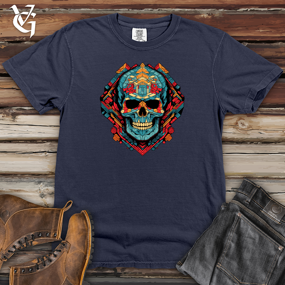 Viking Goods Retro Geometric Skullscape Heavy Cotton Comfort Colors Tee Navy / L
