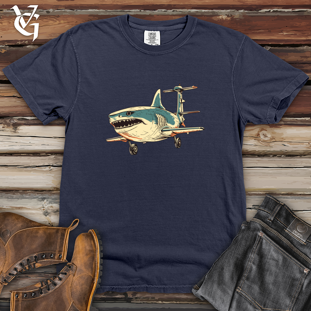 Viking Goods Retro HeliShark Heavy Cotton Comfort Colors Tee Navy / L