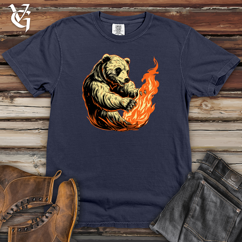 Viking Goods Retro Inferno Bear Heavy Cotton Comfort Colors Tee Navy / L
