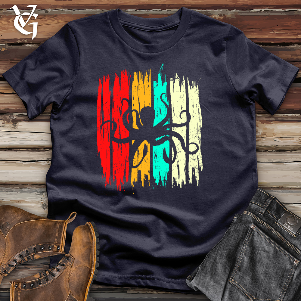 Viking Goods Retro Octopus Cotton Tee Navy / L