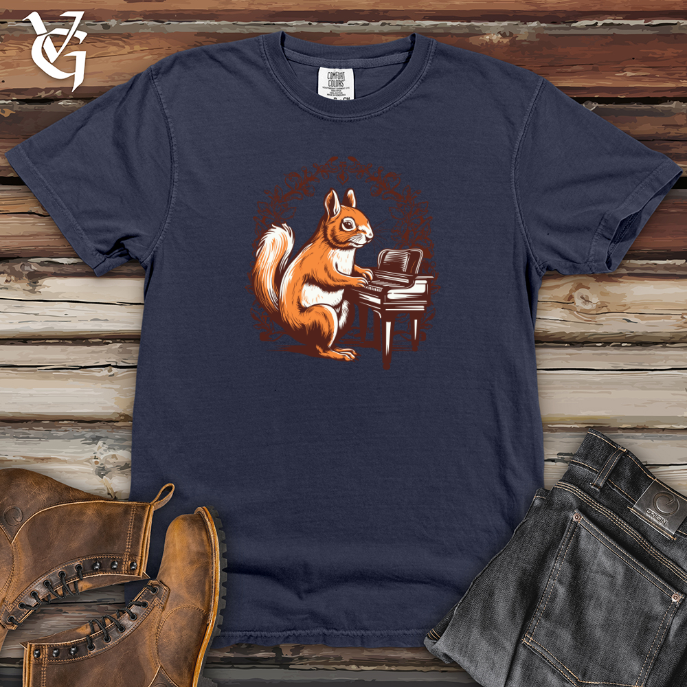 Viking Goods Retro Piano Squirrel 01 Heavy Cotton Comfort Colors Tee Navy / L