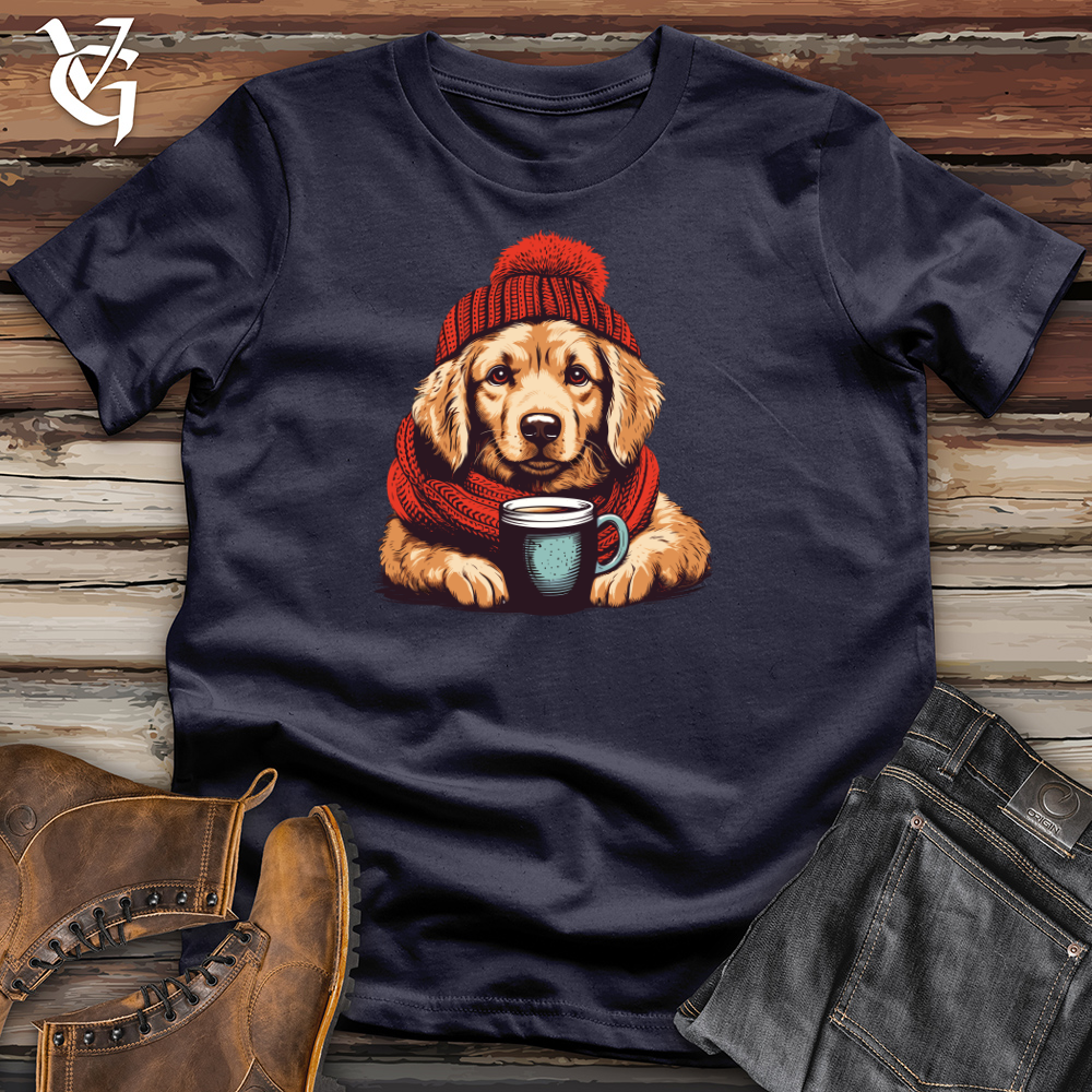 Viking Goods Retro Pom Pom Golden Retriever Cotton Tee Navy / L