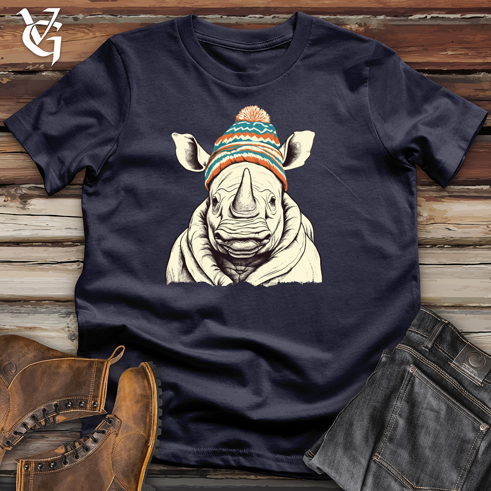 Viking Goods Retro Pompom Snow Hat Rhino Cotton Tee Navy / L