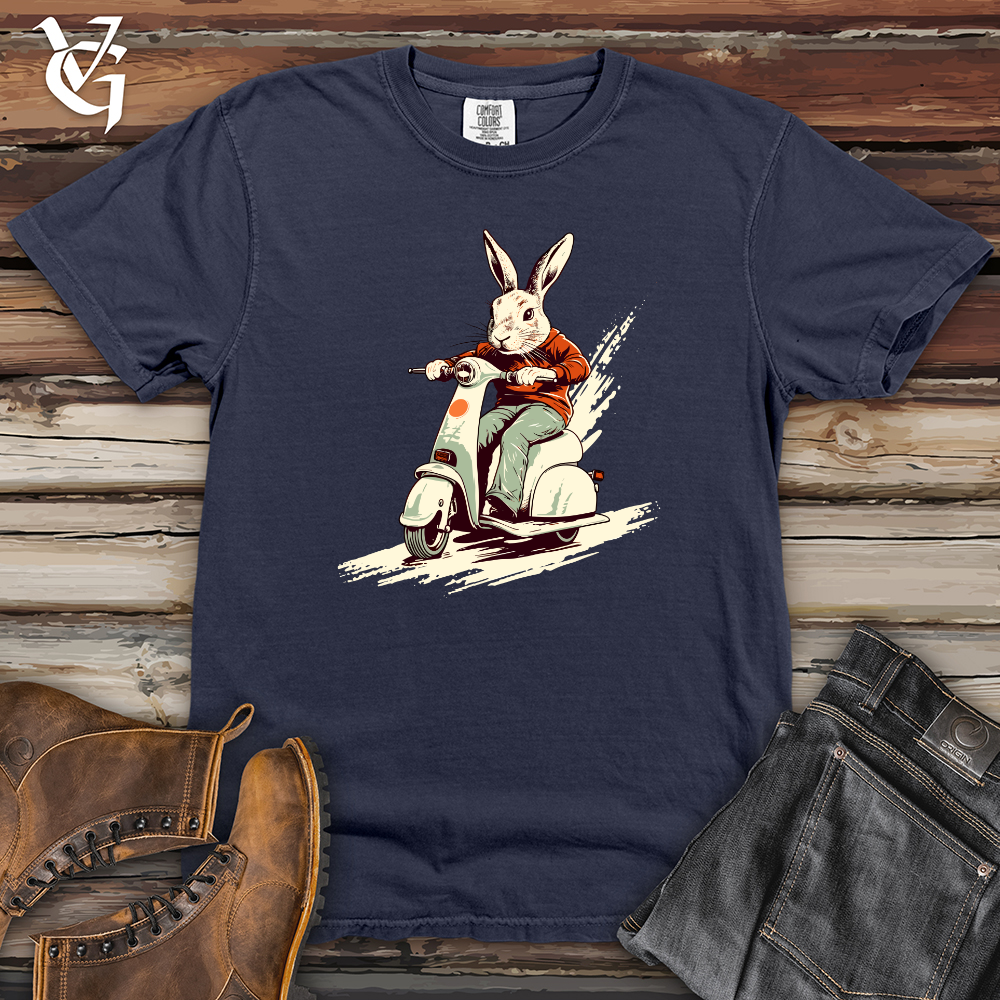 Viking Goods Retro Scooting Rabbit Heavy Cotton Comfort Colors Tee Navy / L