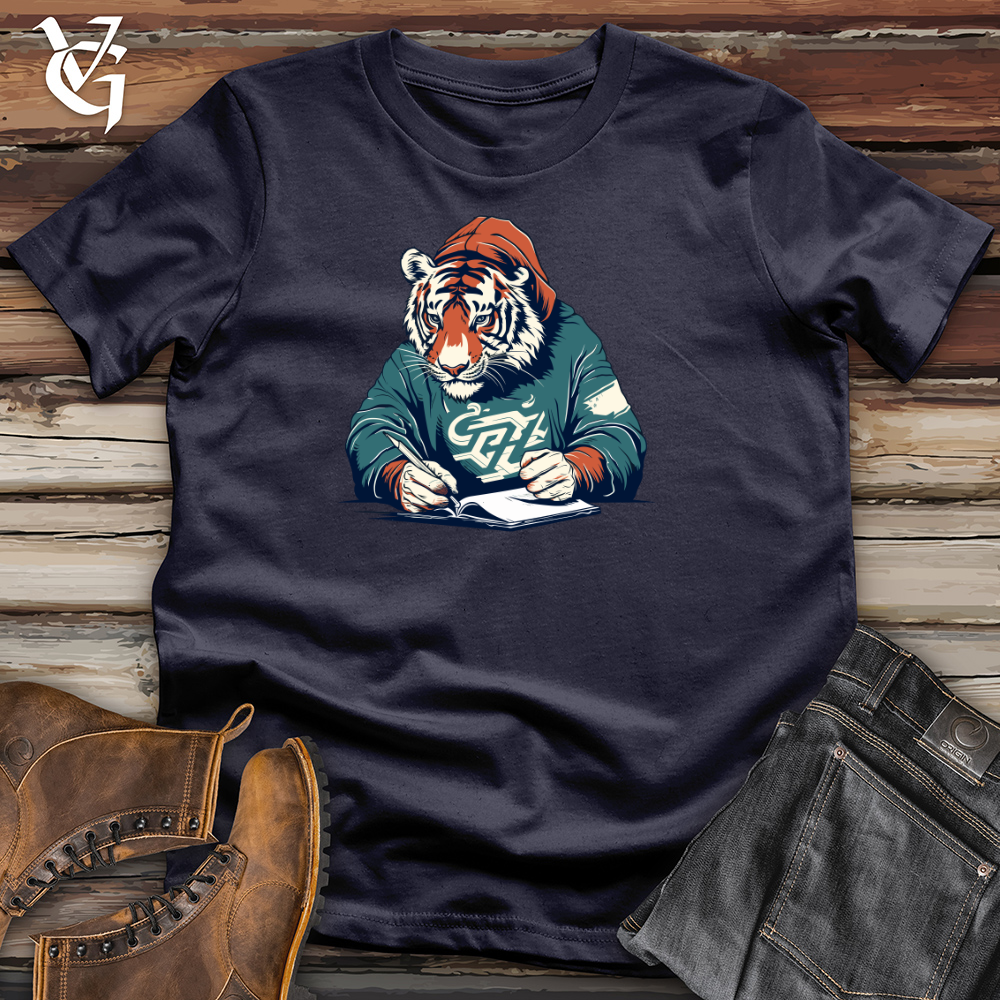 Viking Goods Retro Scribbling Tiger Cotton Tee Navy / L