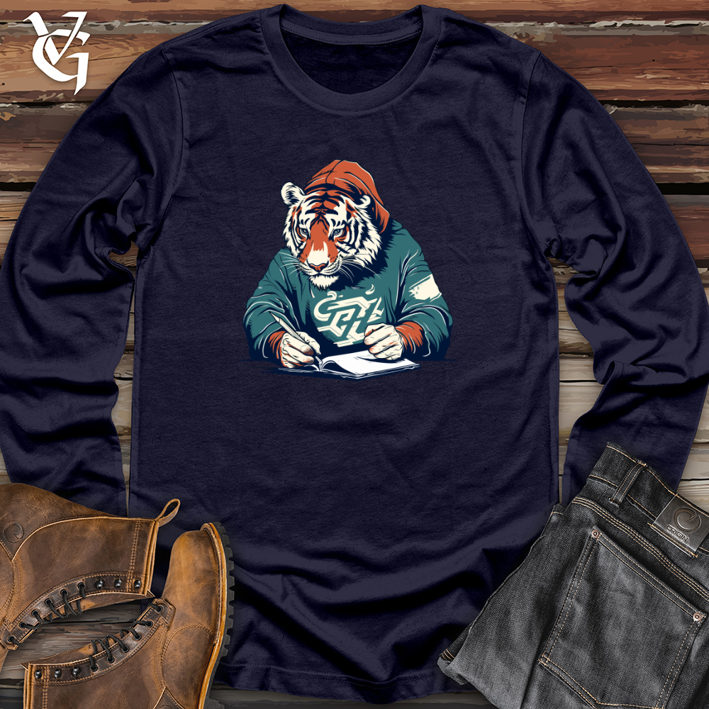 Viking Goods Retro Scribbling Tiger Long Sleeve Navy / L