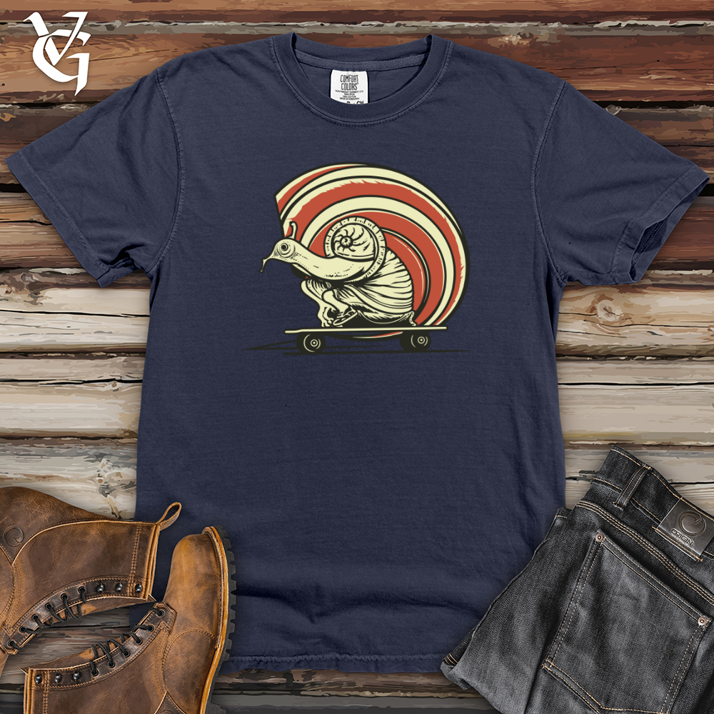 Viking Goods Retro Skate Snail Heavy Cotton Comfort Colors Tee Navy / L