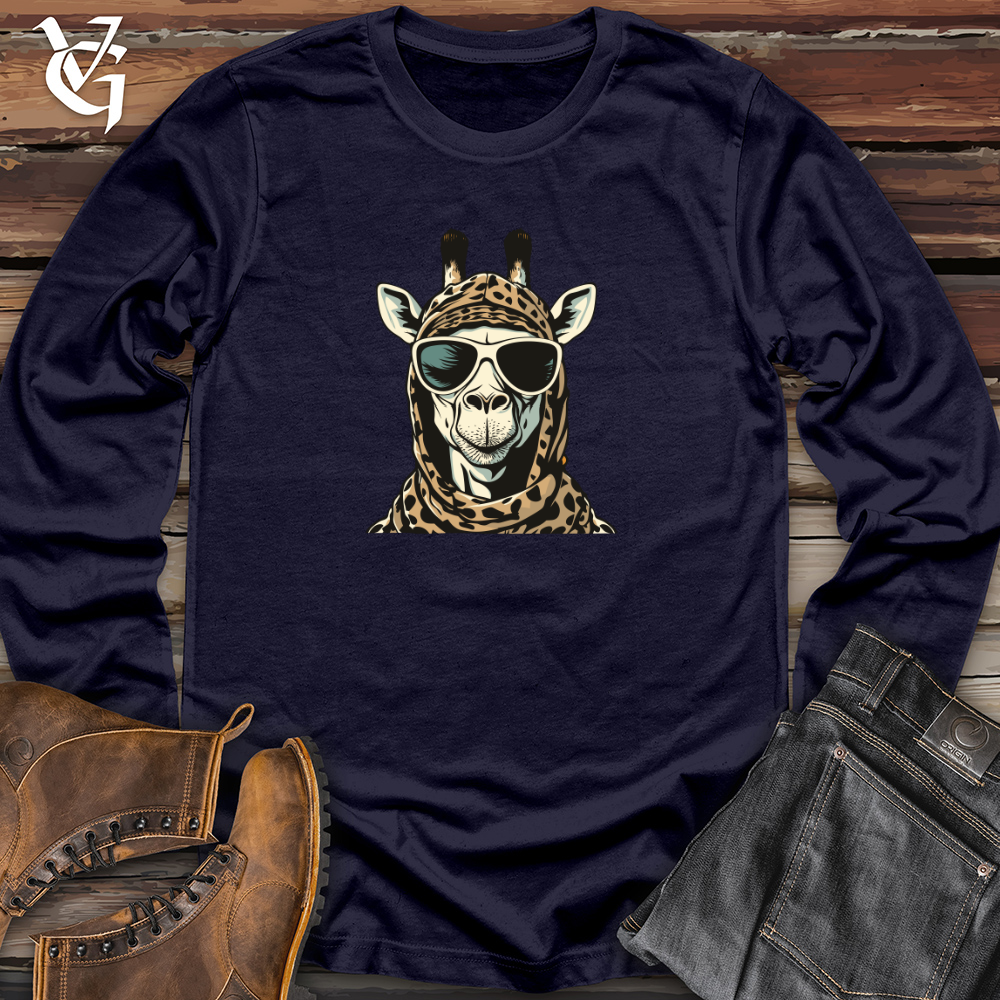 Viking Goods Retro Ski Masked Giraffe Long Sleeve Navy / L