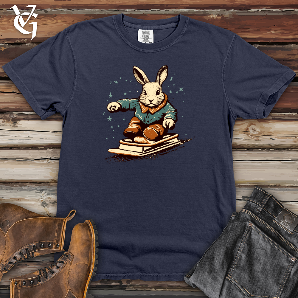 Viking Goods Retro Sliding Rabbit Heavy Cotton Comfort Colors Tee Navy / L