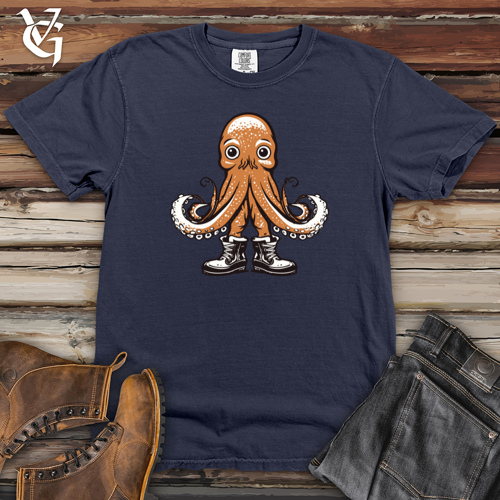 Viking Goods Retro Snow Boot Octopus Heavy Cotton Comfort Colors Tee Navy / L