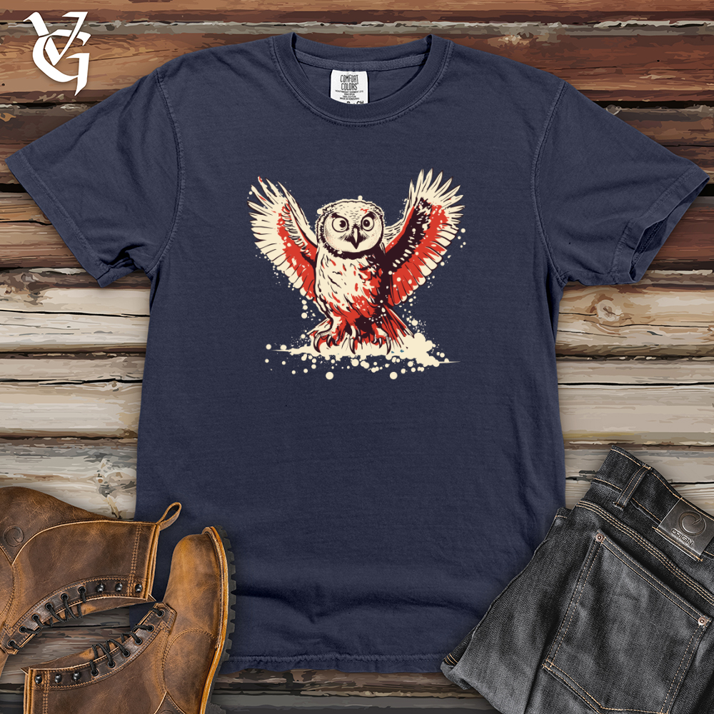 Viking Goods Retro Snowy Owl Heavy Cotton Comfort Colors Tee Navy / L