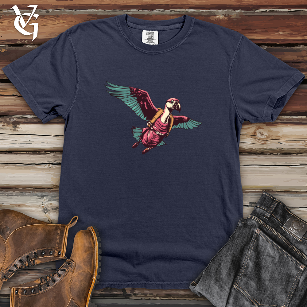 Viking Goods Retro Soaring Flamingo 01 Heavy Cotton Comfort Colors Tee Navy / L
