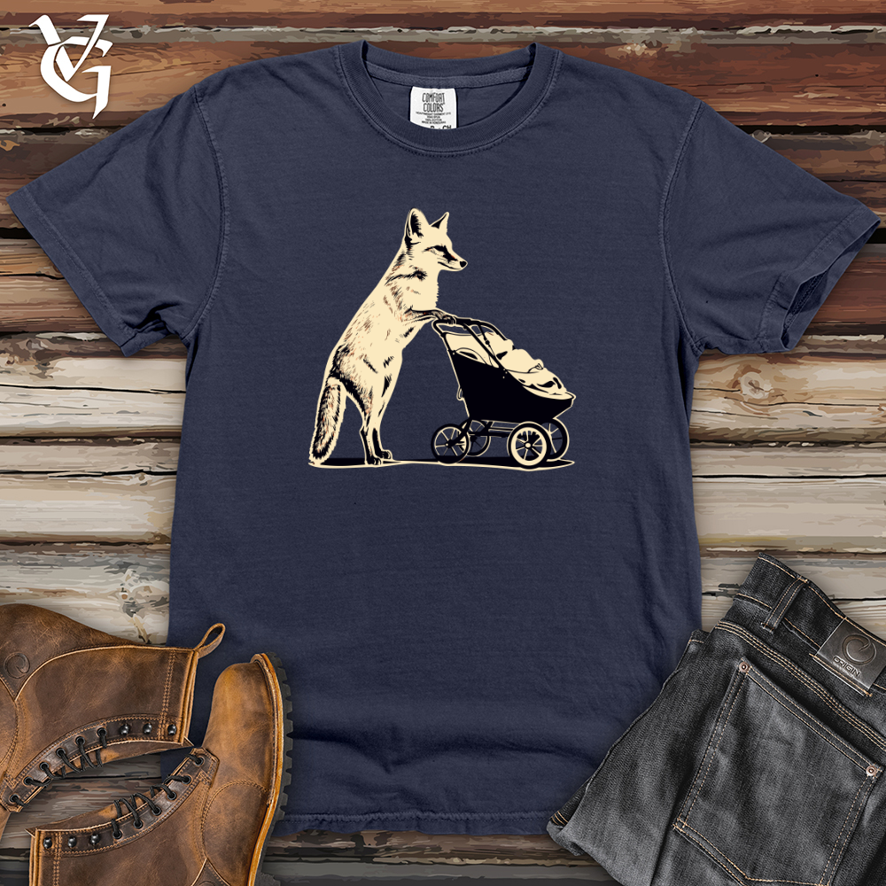 Viking Goods Retro Strolling Fox Heavy Cotton Comfort Colors Tee Navy / L