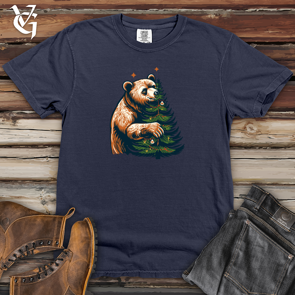 Viking Goods Retro Tree Trimming Bear Heavy Cotton Comfort Colors Tee Navy / L