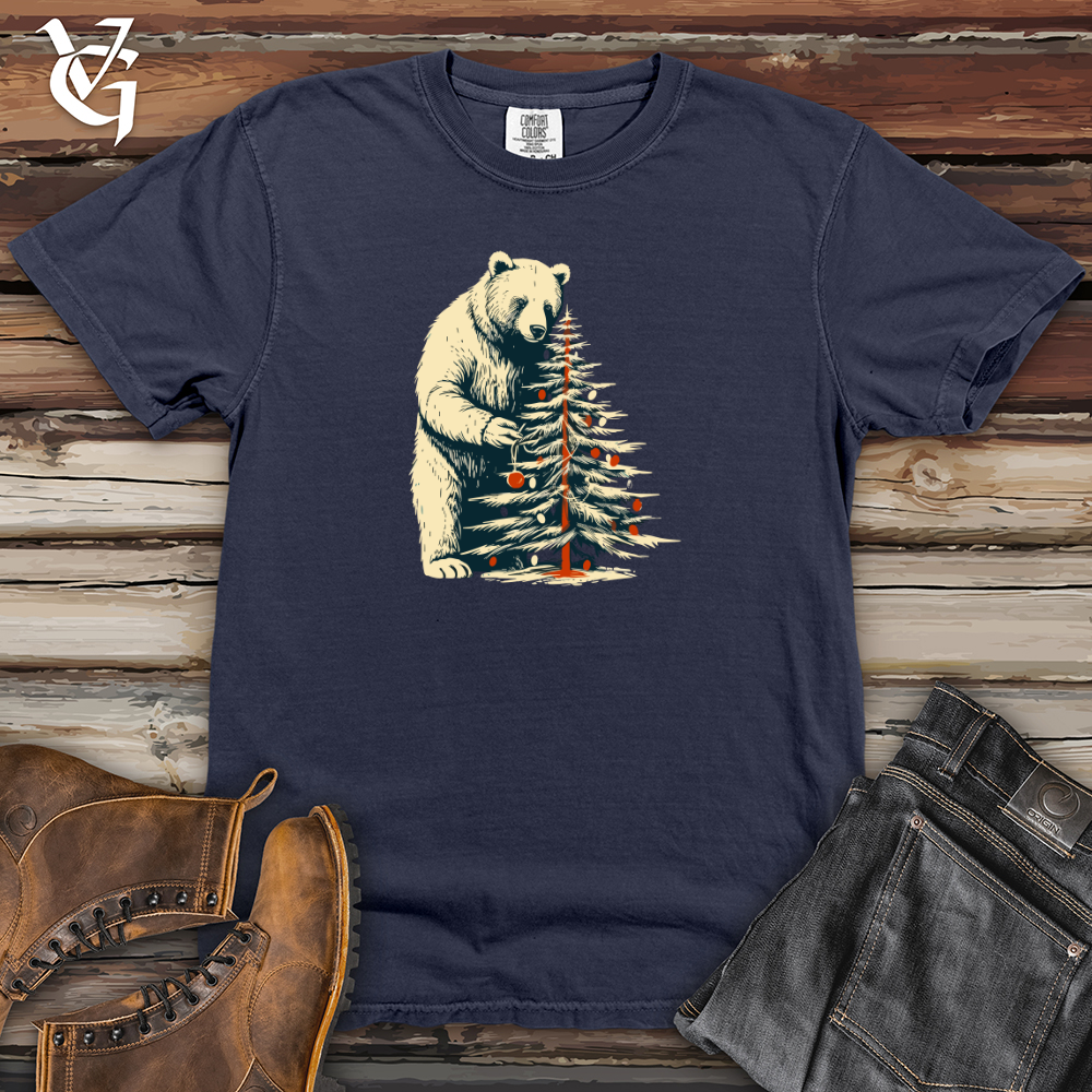 Viking Goods Retro Tree Trimming Bear Heavy Cotton Comfort Colors Tee Navy / L