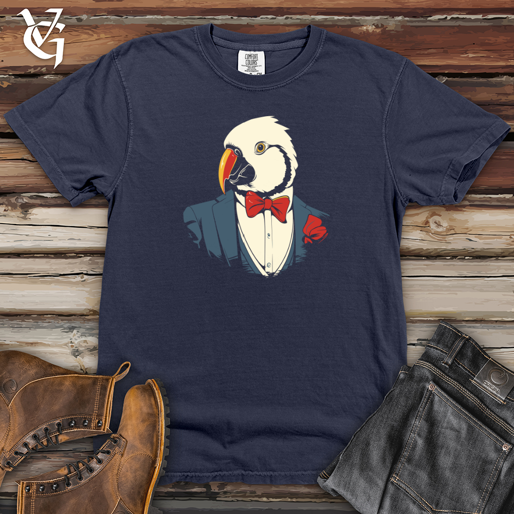 Viking Goods Retro Tuxedo Parrot Heavy Cotton Comfort Colors Tee Navy / L