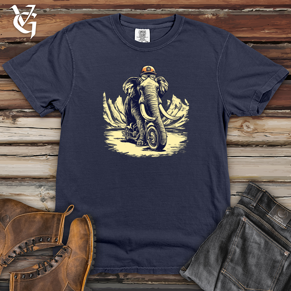 Viking Goods Scooter Adventure Wooly Mammoth Style Heavy Cotton Comfort Colors Tee Navy / L