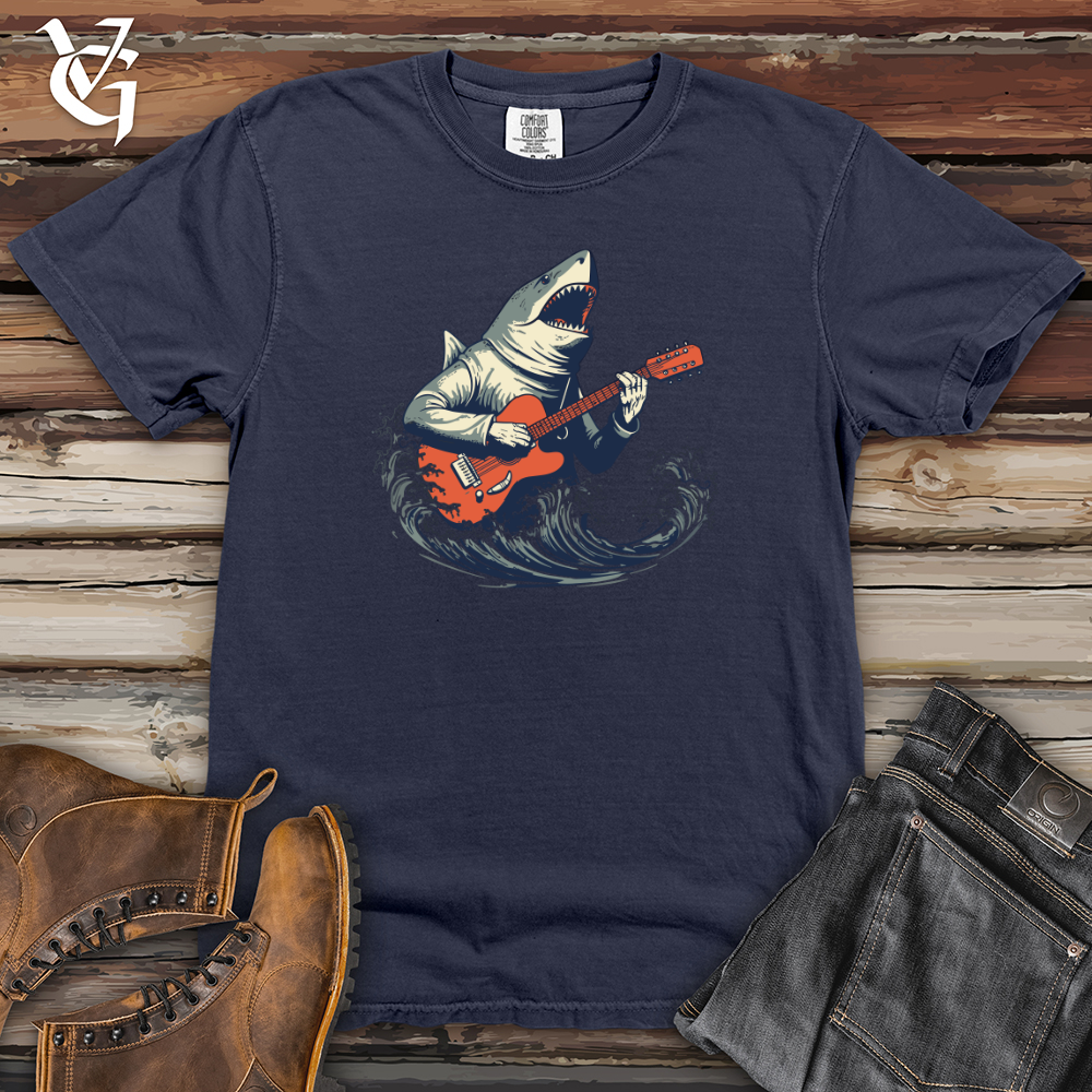 Viking Goods Shark Deep Dive Guitar Groove Heavy Cotton Comfort Colors Tee Navy / L