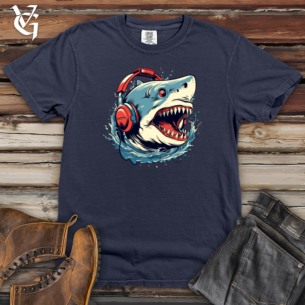 Viking Goods Shark Deep Dive Soundwave Symphony Heavy Cotton Comfort Colors Tee Navy / L