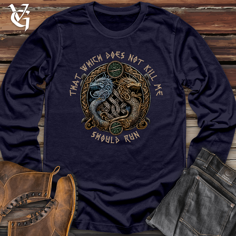 Viking Goods Should Run Dragons Long Sleeve Navy / L