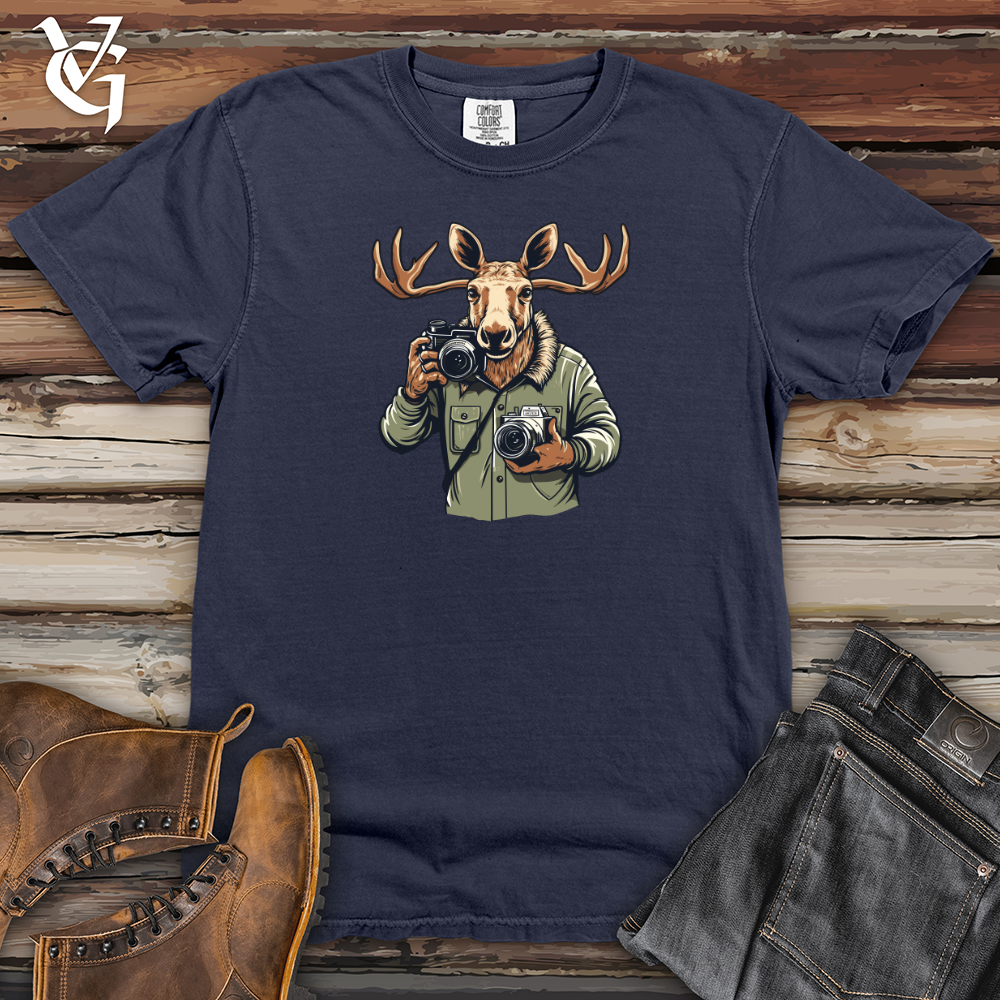 Viking Goods Shutterbug Moose Heavy Cotton Comfort Colors Tee Navy / L