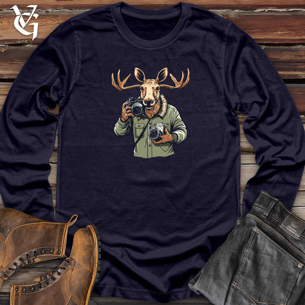 Viking Goods Shutterbug Moose Long Sleeve Navy / L