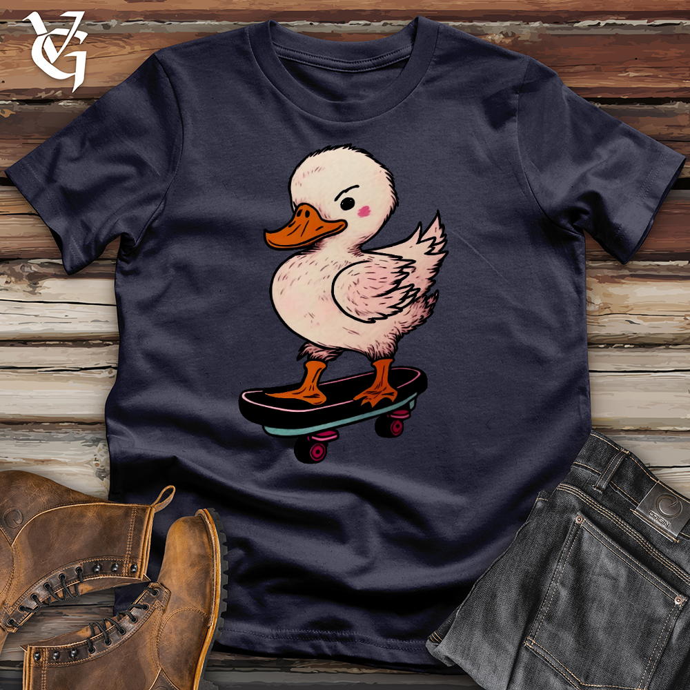 Viking Goods Skateboarding Duck Cotton Tee Navy / L