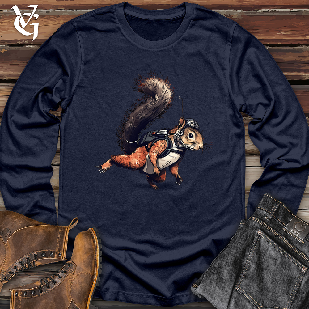 Viking Goods Skydiving Squirrel Softstyle Long Sleeve Navy / L