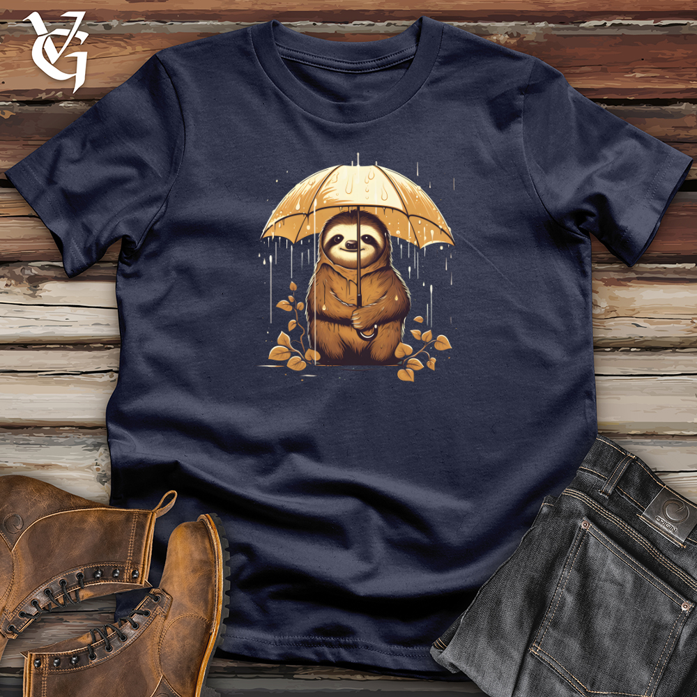 Viking Goods Sloth Rainy Day Umbrella Bravery Softstyle Tee Navy / L