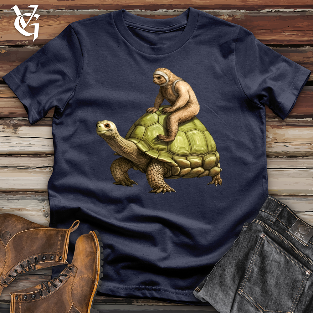 Viking Goods Sloth Riding the Turtle Softstyle Tee Navy / L