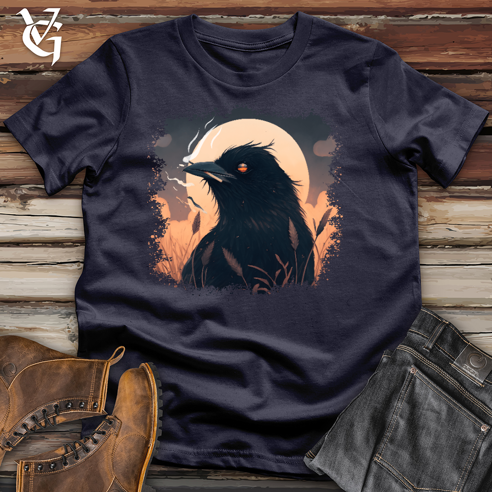 Viking Goods Smoking Raven Cotton Tee Navy / L