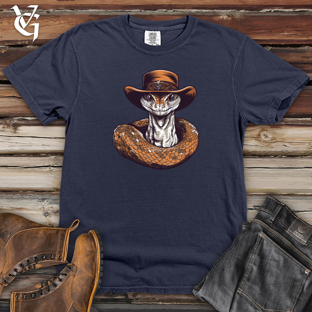 Viking Goods Snake Cowboy Wild West Slither Heavy Cotton Comfort Colors Tee Navy / L