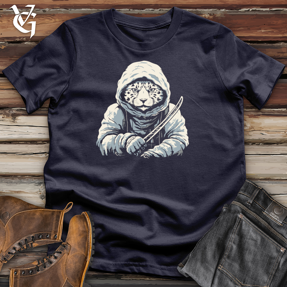 Viking Goods Snow Leopard Samurai Cotton Tee Navy / L