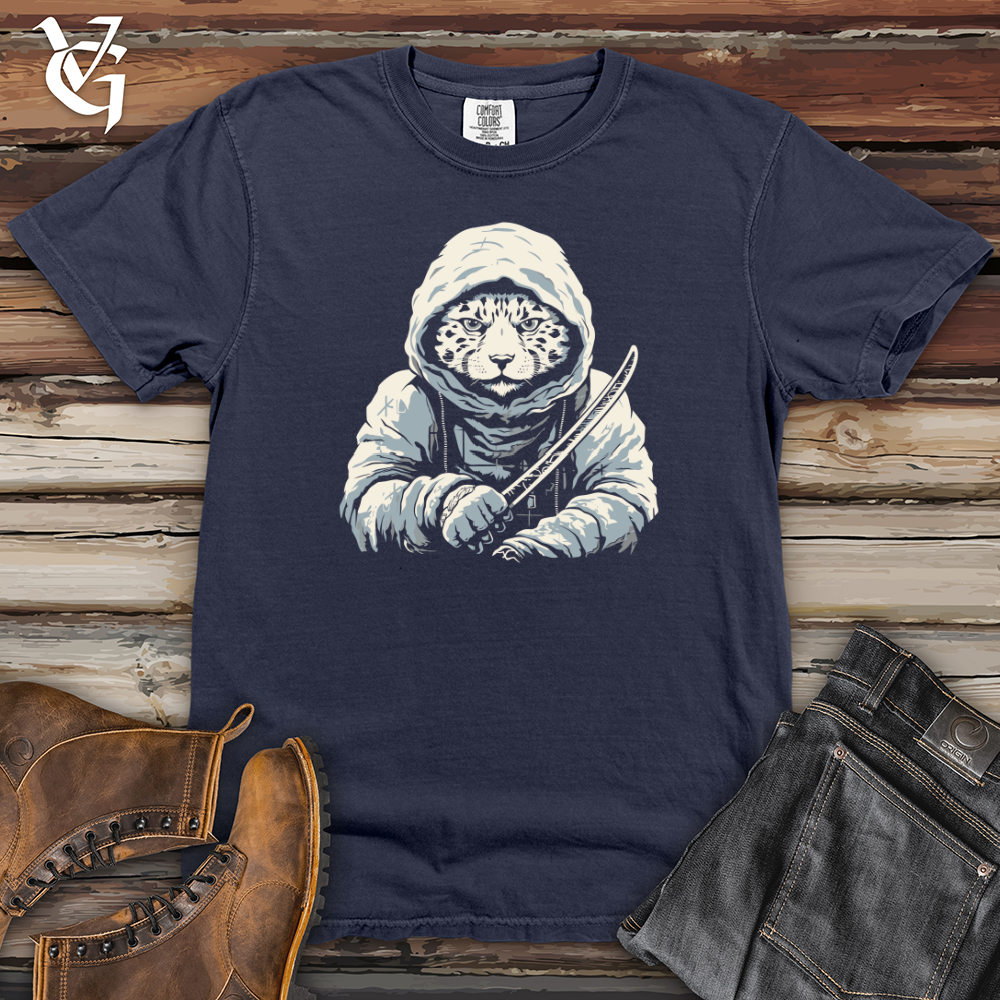 Viking Goods Snow Leopard Samurai Heavy Cotton Comfort Colors Tee Navy / L