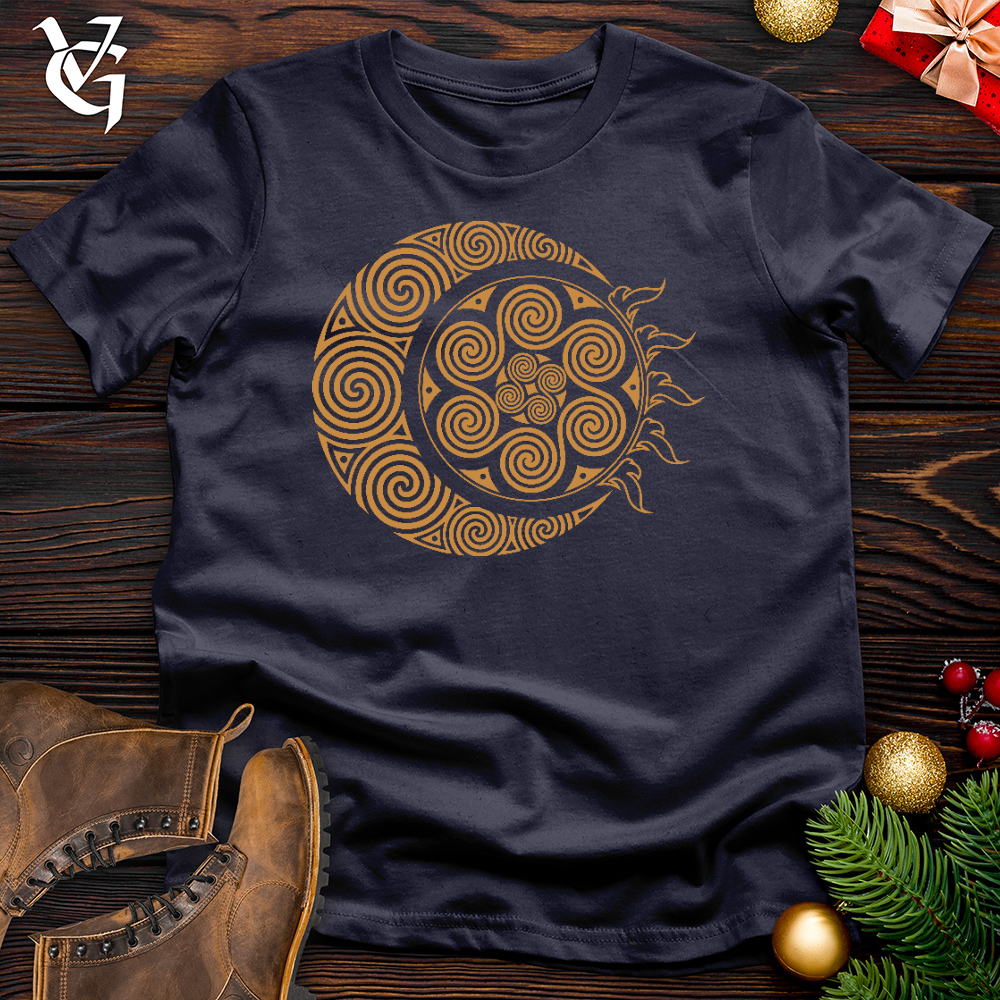 Viking Goods Spiral Celtic Moon 01 Cotton Tee Navy / L