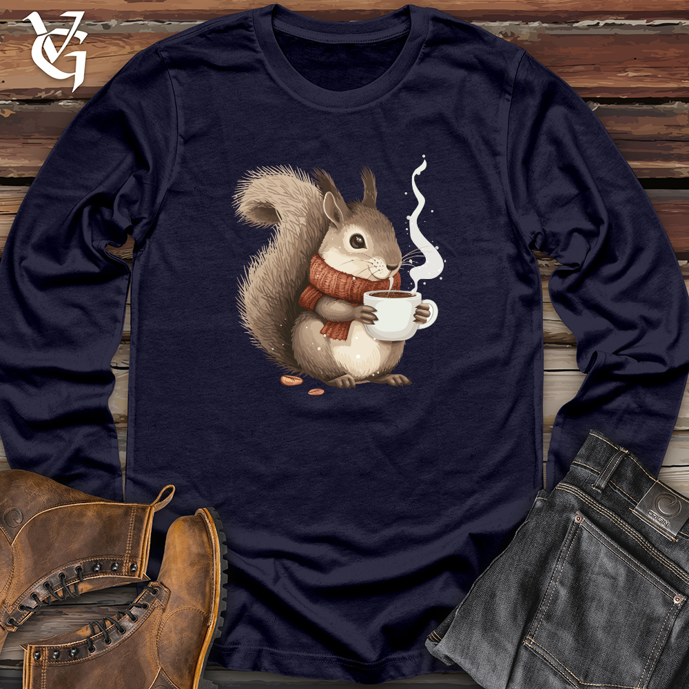 Viking Goods Squirrel Cozy Coffee Long Sleeve Navy / L