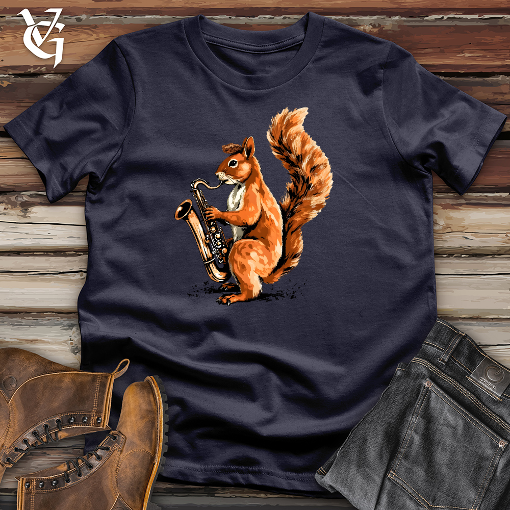 Viking Goods Squirrel Playing The Saxophone Cotton Tee Navy / L