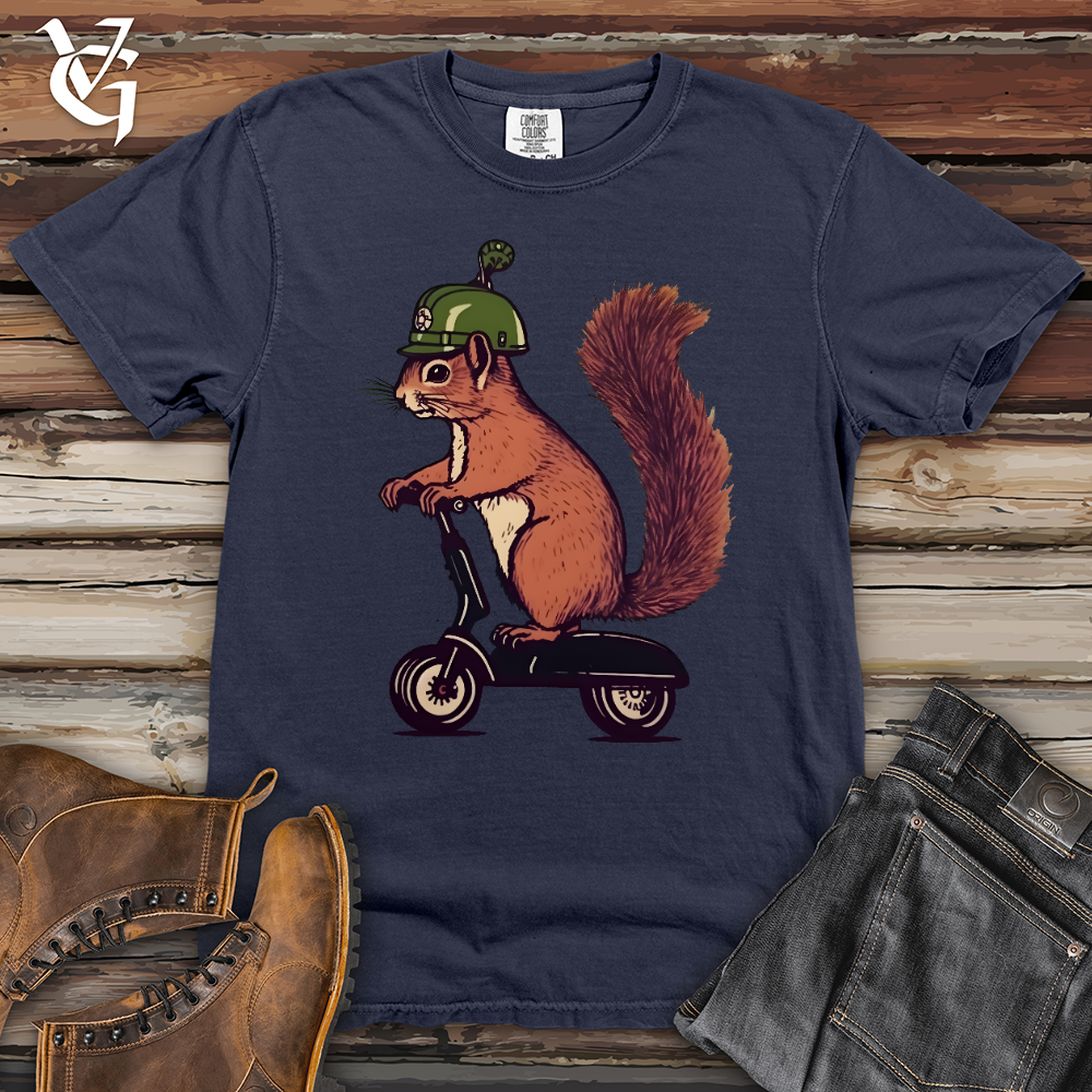 Viking Goods Squirrel Scoot Heavy Cotton Comfort Colors Tee Washed Denim / L