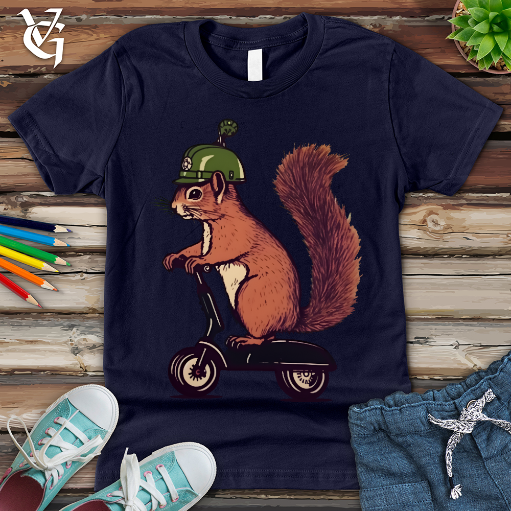 Viking Goods Squirrel Scoot Youth Tee Navy / L