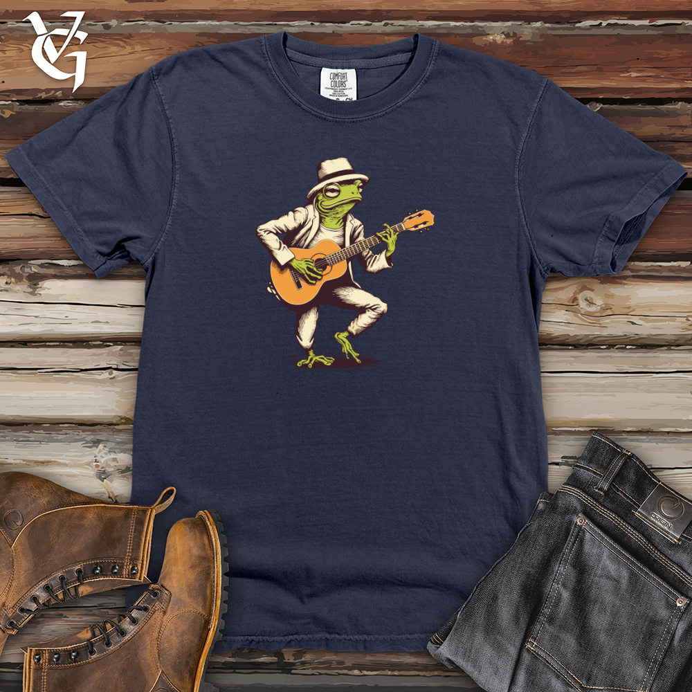 Viking Goods Strutting Strings Frog Heavy Cotton Comfort Colors Tee Navy / L