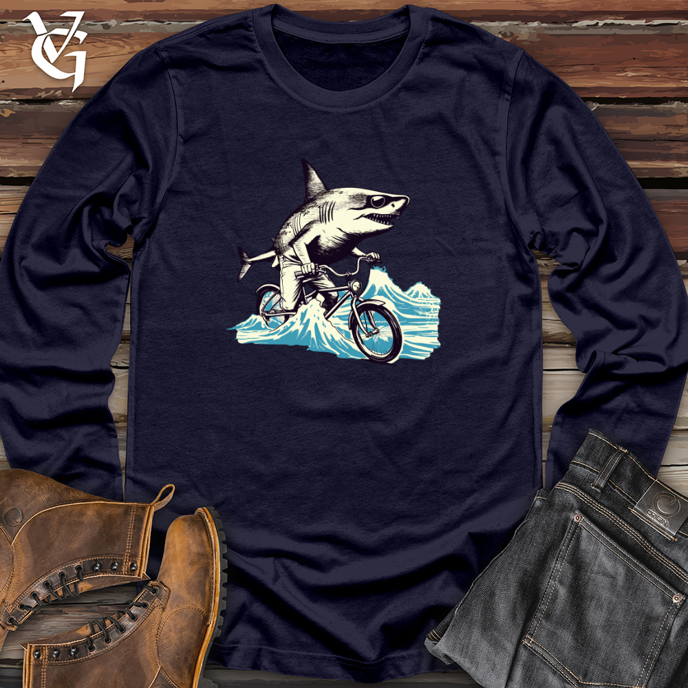 Viking Goods Sunset Shark Ride Long Sleeve Navy / L