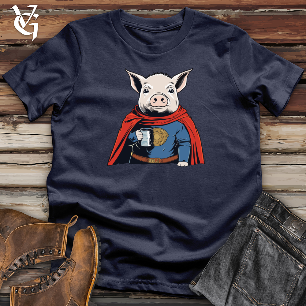 Viking Goods Super Hero Pig Softstyle Tee Navy / L