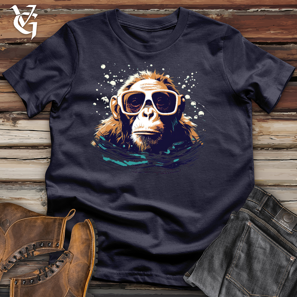 Viking Goods Swimming Monkey Cotton Tee Navy / L