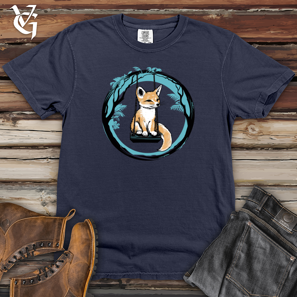 Viking Goods Swinging Fox Tale Heavy Cotton Comfort Colors Tee Navy / L