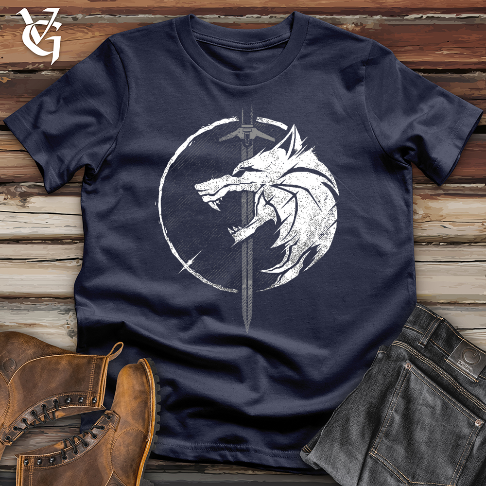 Viking Goods Sword and the Wolf Softstyle Tee Navy / L