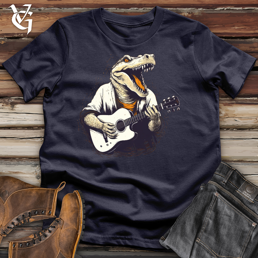 Viking Goods T-rex Guitarist Cotton Tee Navy / L
