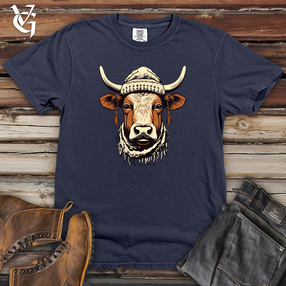 Viking Goods Tassel Topper Cow Heavy Cotton Comfort Colors Tee Navy / L
