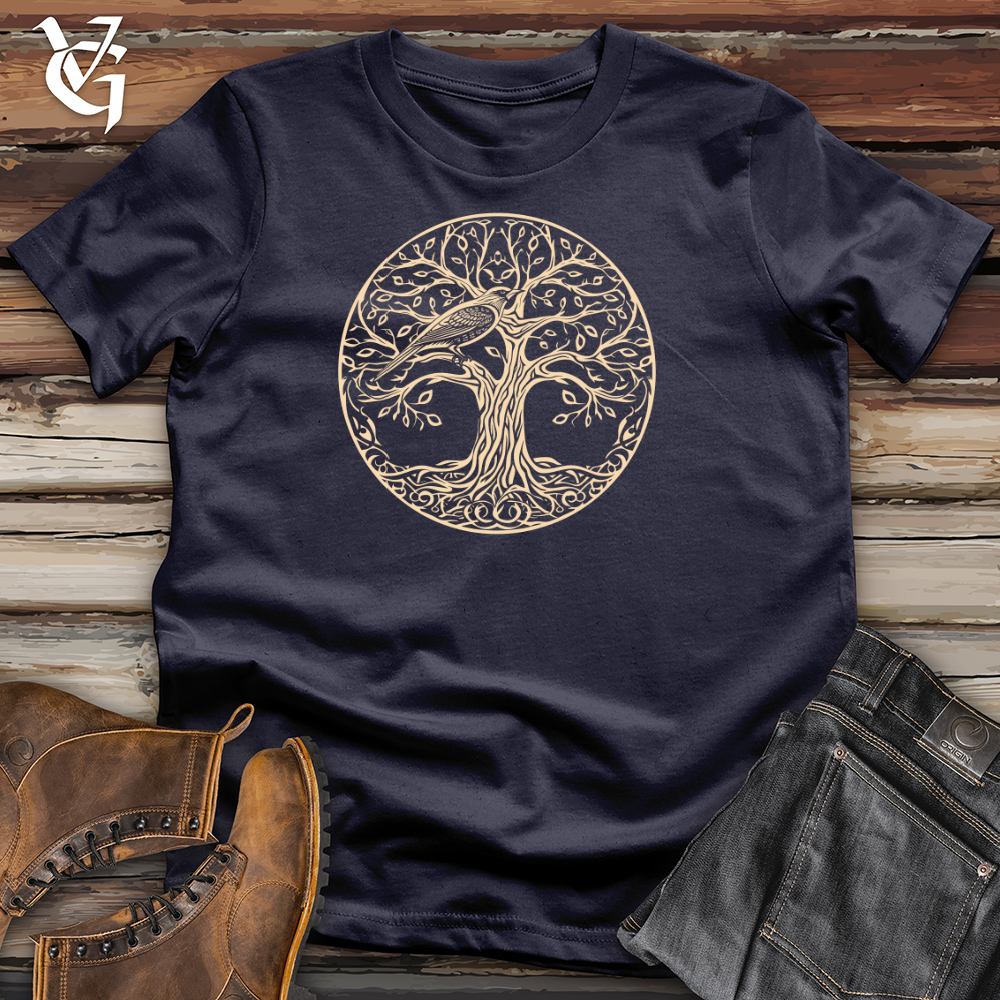 Viking Goods Tree of Life Songbird Cotton Tee Navy / L